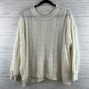 Dreamers White Open Knit Beachy Knit Sweater Size S/M